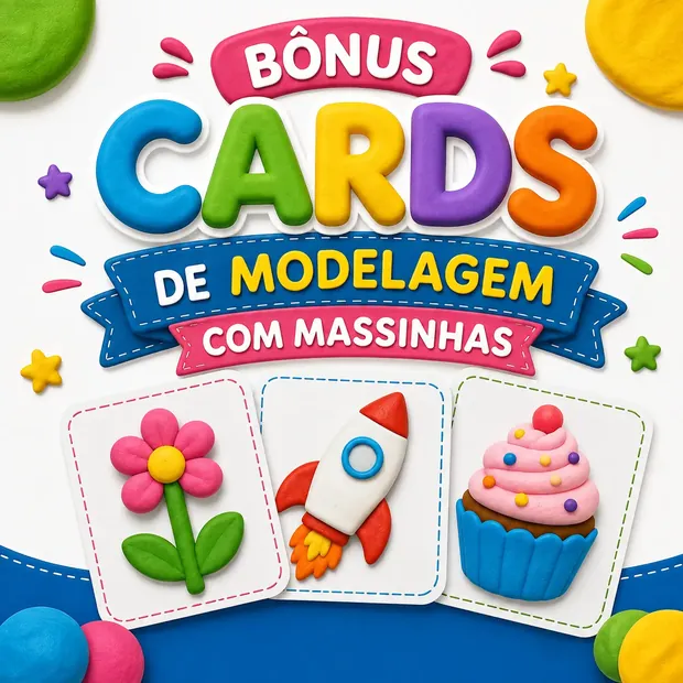Bônus cards de modelagem com massinha