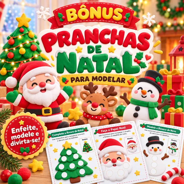 Bônus pranchas de Natal para modelar com massinha